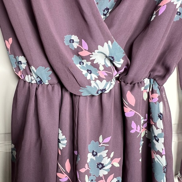 Altar’d State Sheer Purple Floral Lined Romper Size Small - Picture 5 of 8